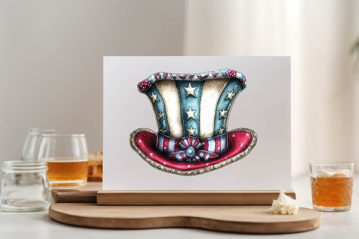 4th of July Top Hat Clipart Bundle., an Illustration by SVGArt (Photo 6 of 9)