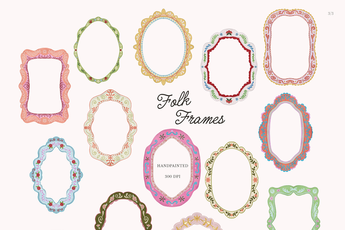 FOLK Frames & Backgrounds, an Illustration by SunnyAfternoons (Photo 11 of 12)