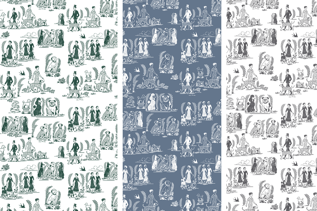 Dog Toile de Jouy Pattern, a Background Graphic by Hughes Studio (Photo 8 of 8)