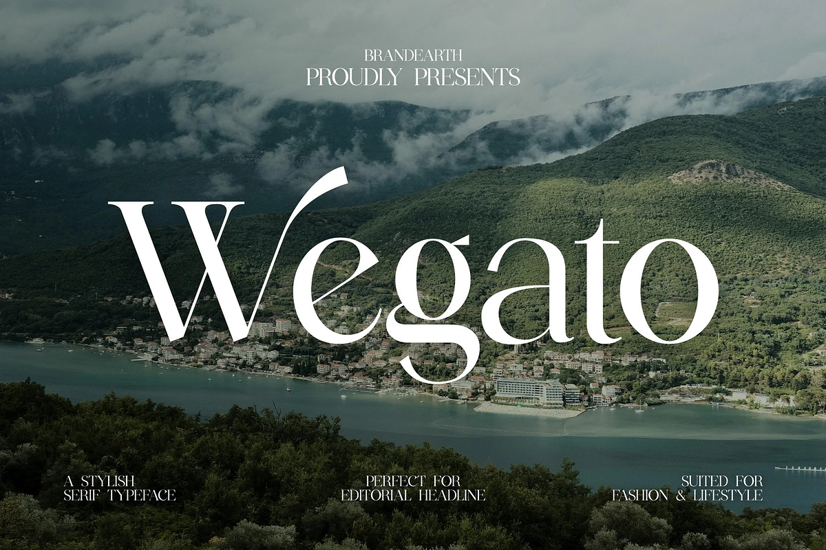 Wegato – A Stylish Serif Typeface, a Serif Font by Brand Earth (Photo 1 of 8)