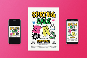 Spring Sale Flyer Set, a Flyer Template by Aiyari Graphic