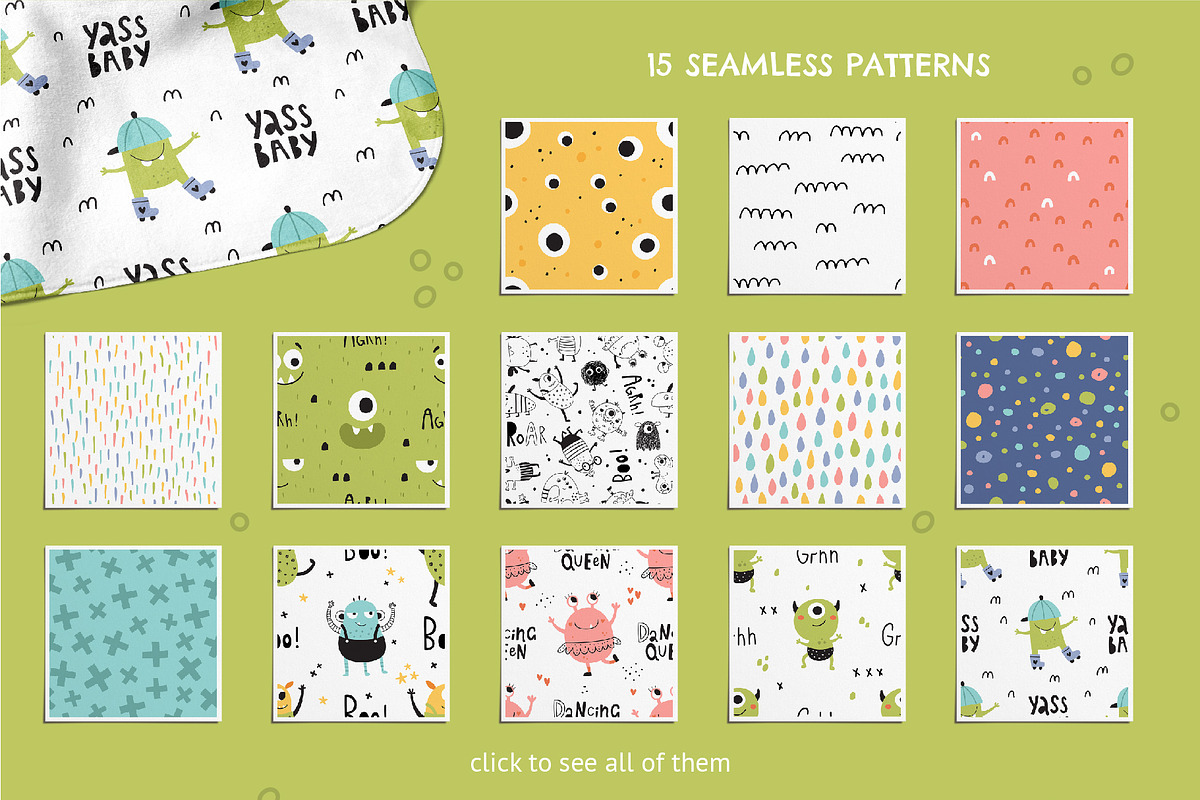 Monsters kids clipart collection, an Animal Illustration by Leysan Shayak (Photo 9 of 15)