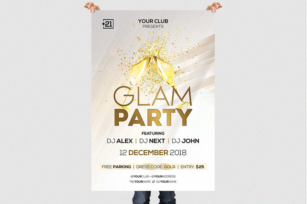 Glam Party - PSD Flyer Template, a Flyer Template by Naim Selmani (Photo 2 of 2)