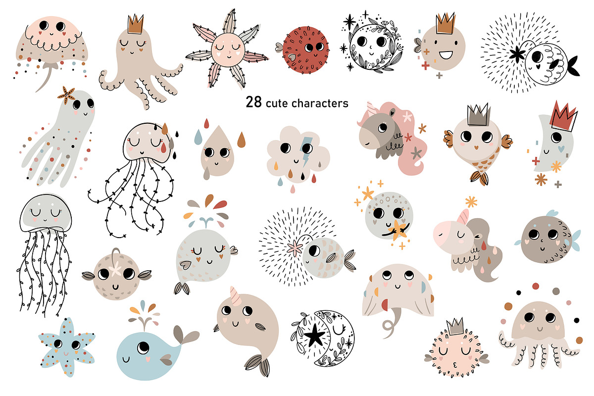 Mermaids baby illustrations, an Animal Illustration by OxanaTally (Photo 3 of 14)