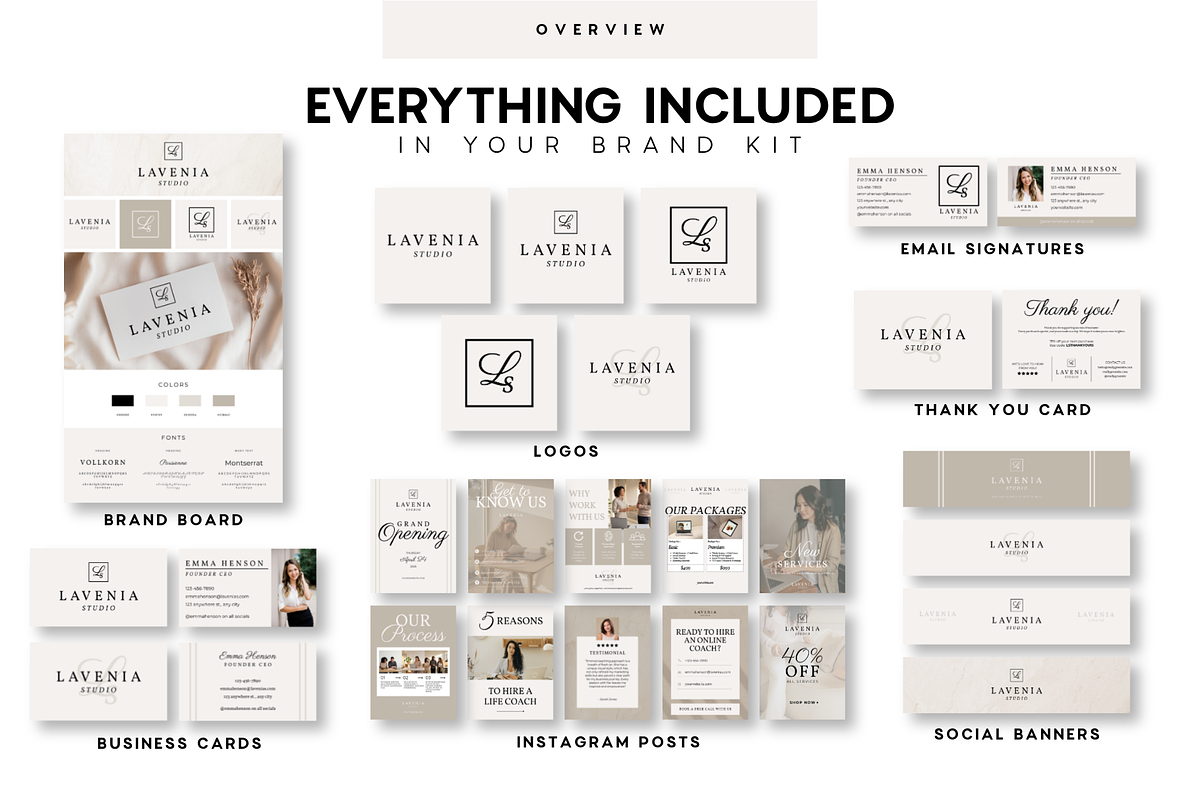 Minimalist Brand Kit Canva Template, a Branding & Logo Template by BrandhavenStudio (Photo 2 of 10)