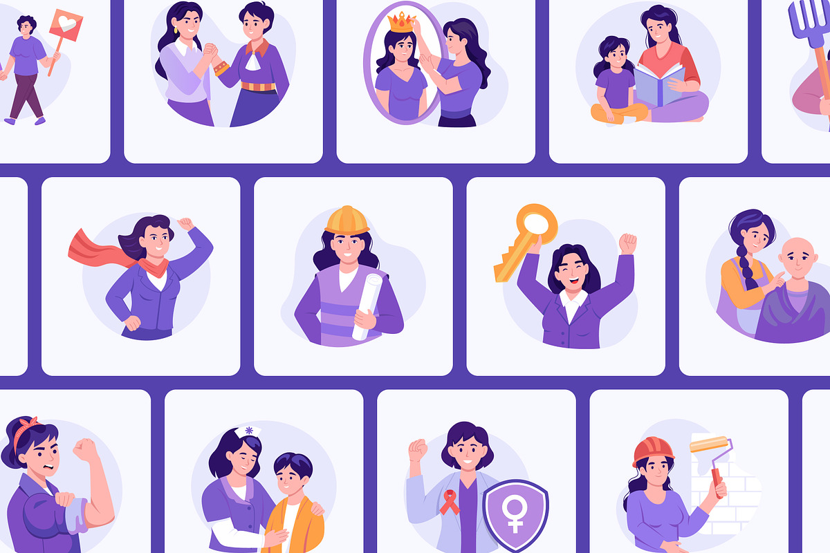 Women's Day Illustration Art Set, a Person Illustration by Creative Stall (Photo 6 of 9)