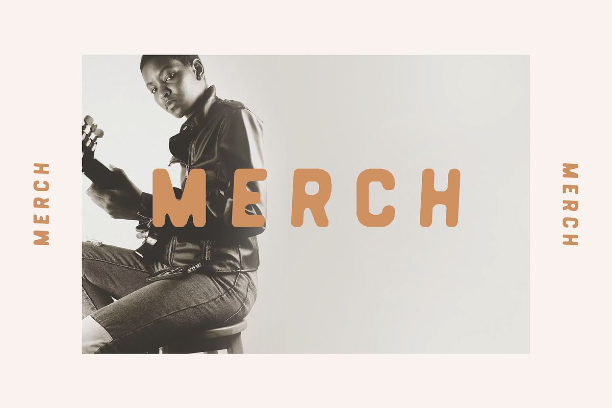 Merch Regular + Thin, a Sans Serif Font by Midnight Grim (Photo 1 of 6)