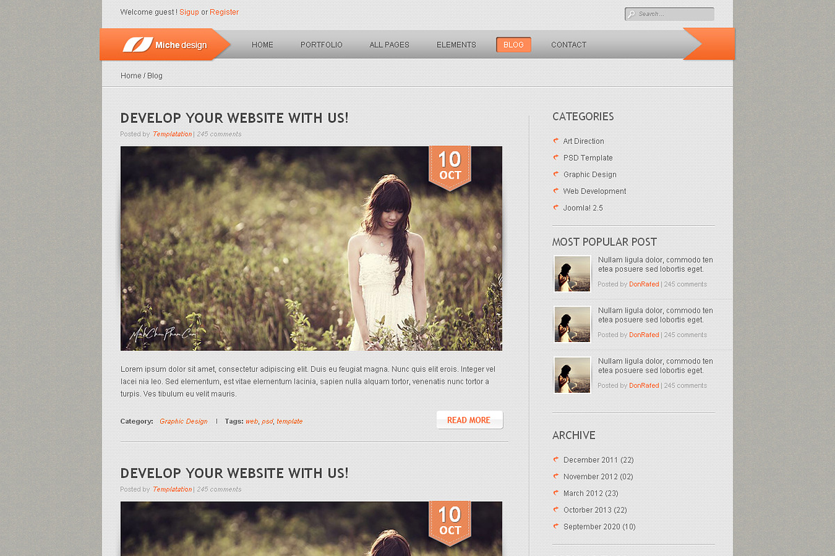 Micheal Design HTML Template, a Websites & App Template by templatation (Photo 3 of 5)
