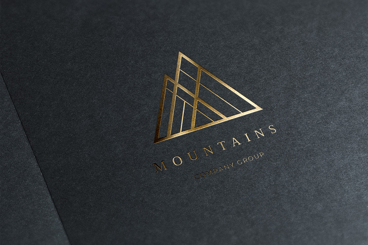 Mountains. Linear geometric logo, a Branding & Logo Template by le-genda (Photo 1 of 14)