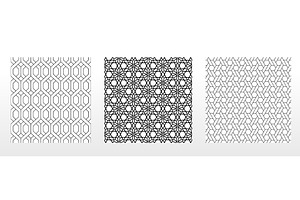 Geometric set of seamless black and, a Pattern Graphic by RODINA