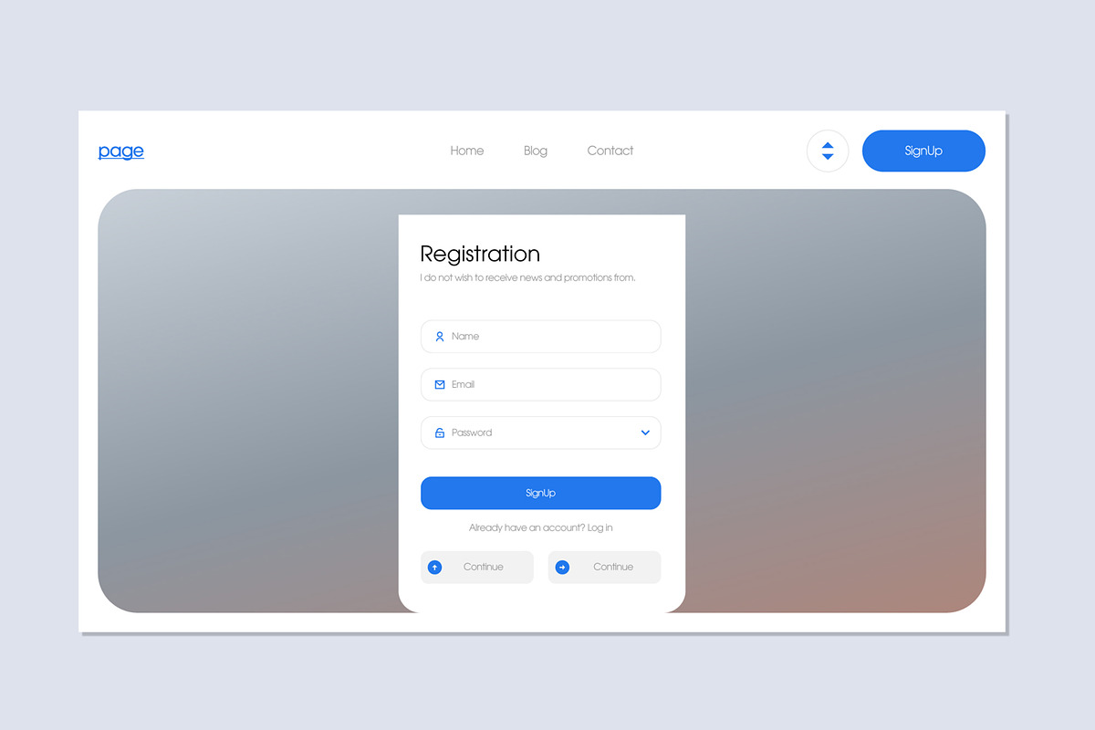 Modern Registration Interface UI, an UI Kit Template by ContestDesign (Photo 3 of 6)