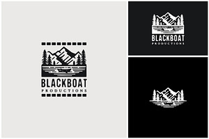 Boat Lake Mountain Pine Forest Logo, a Branding & Logo Template by Enola99d