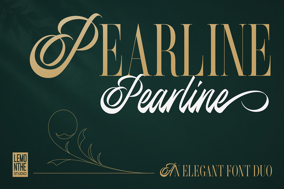 Pearline | Font Duo, a Script Font by Lemonthe (Photo 1 of 11)