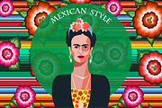 Mexican Pattern & Frida art design, an Illustration by GraphicRedStudio (Thumbnail 1 of 4)