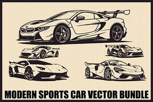 High Speed Sports Car Bundle, an Illustration by Designer_Momina
