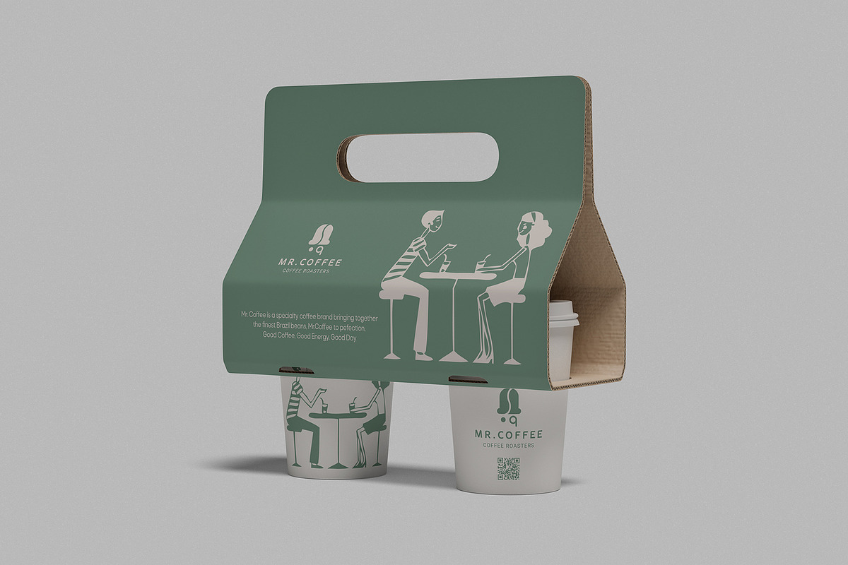 Holder Coffee Cup Mockup, a Packaging Mockup by Hokagata (Photo 2 of 6)