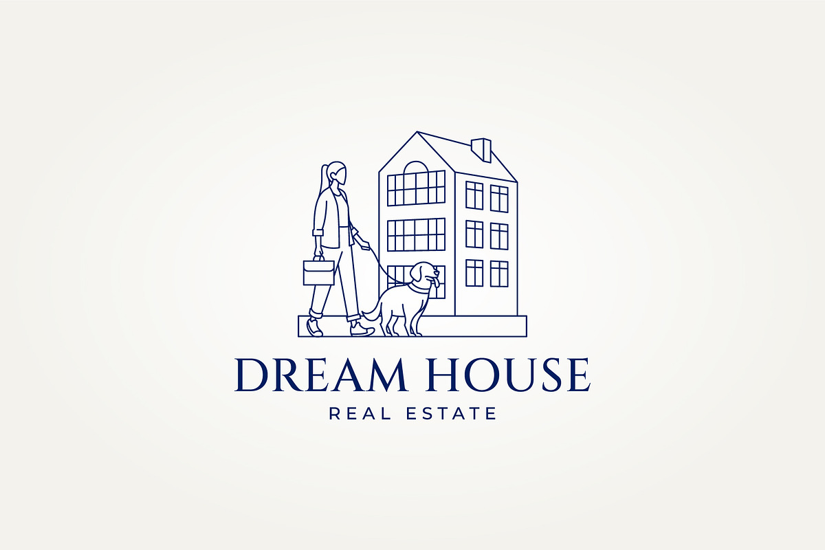 apartment real estate line art logo, a Branding & Logo Template by Blazybone (Photo 1 of 2)