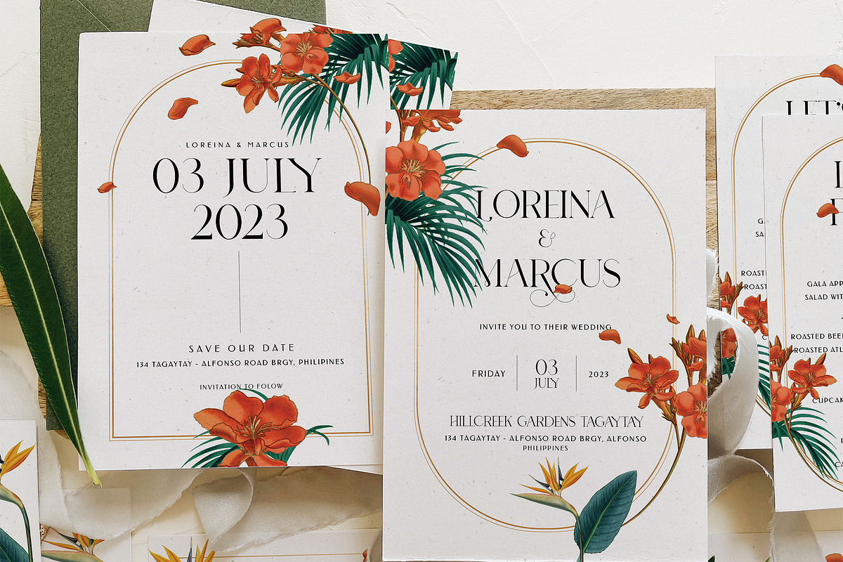 Fancy Tropical Wedding Suite, an Invitation Template by BlueRobinDesignShop (Photo 4 of 13)