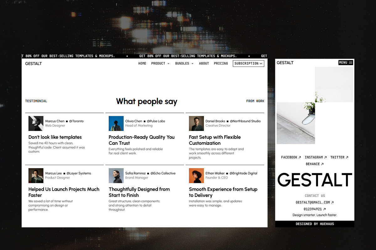 Gestalt Framer E-Commerce Template, a Templates & Theme by Huehaus Studio (Photo 3 of 4)