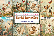 Playful Terrier Dog, a Graphic by Printable Treasure (Thumbnail 1 of 8)