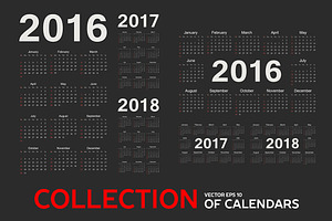 Collection Of Vector Calendars