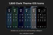 1,800 BESTSELLERS Dark Theme Icons, an Icon by A Good Design Studio (Thumbnail 1 of 9)