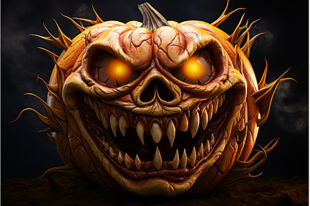 Large Halloween pumpkin. Generate Ai, a Holiday Photo by Ylivdesign