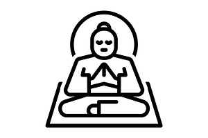 Meditation attention black icon, an Outline Icon by Creative priyanka