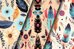 Western Boho Chic Digital Papers