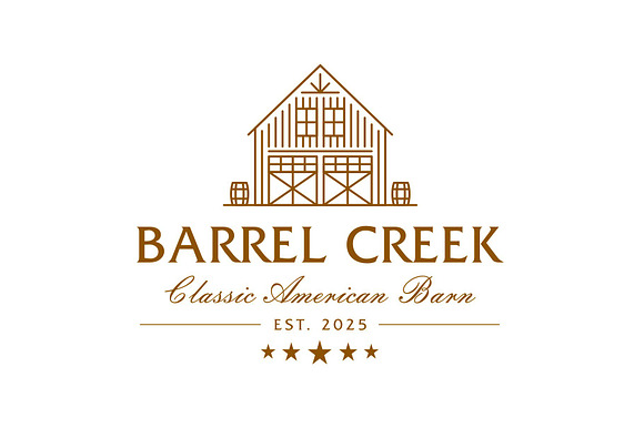 Vintage Rustic Barrel Barn Farm Logo preview 2