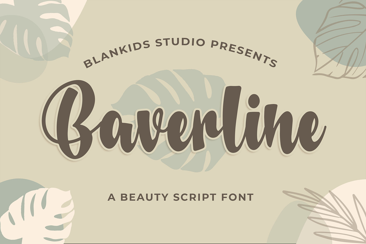 Baverline a Beauty Script Font, a Script Font by Blankids Studio (Photo 1 of 6)