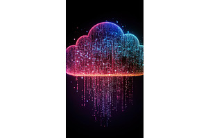 Colorful digital cloud with, a Technology Illustration by Lermont51