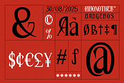 Chronothell Condensed Display, a Serif Font by Haps Space (Thumbnail 9 of 21)