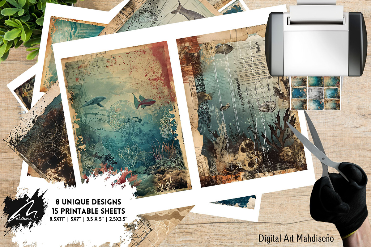 Grunge Nautical World Paper, a Background Graphic by Digital Art Mahdiseño (Photo 2 of 10)