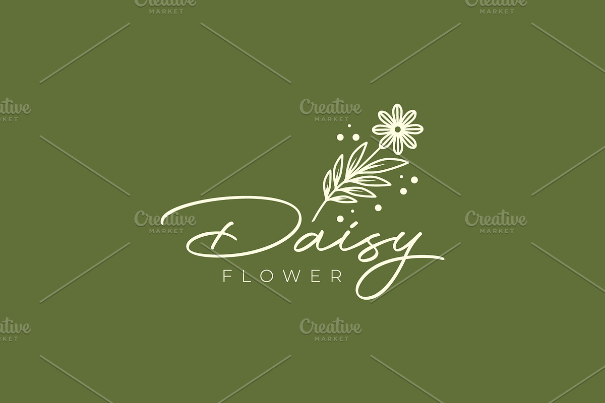 feminine flower daisy line  logo, a Branding & Logo Template by devastd