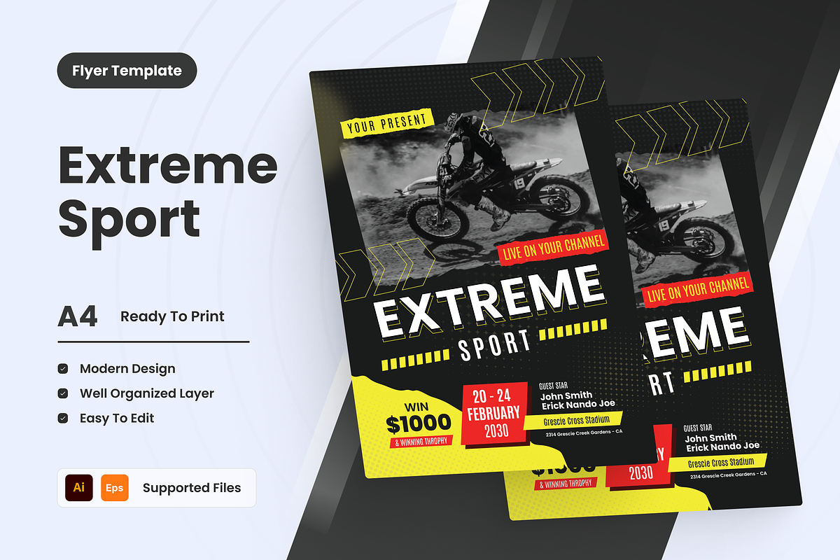 Extreme Sport Champions Flyer, a Flyer Template by SquidPixey (Photo 1 of 5)