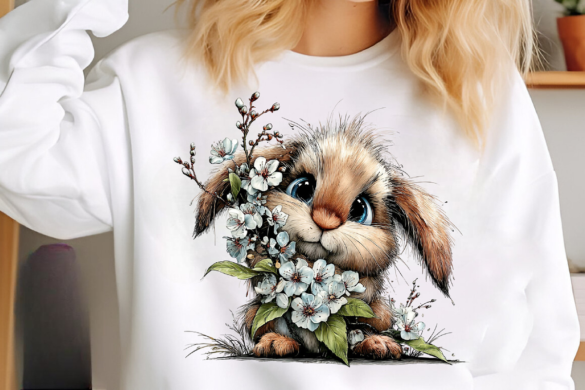 Whimsical Spring bunny clipart, an Illustration by SinaCreation (Photo 6 of 11)