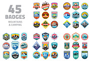 45 Badges & Logos Mountains Camping, a Branding & Logo Template by serkorkin (Thumbnail 1 of 6)