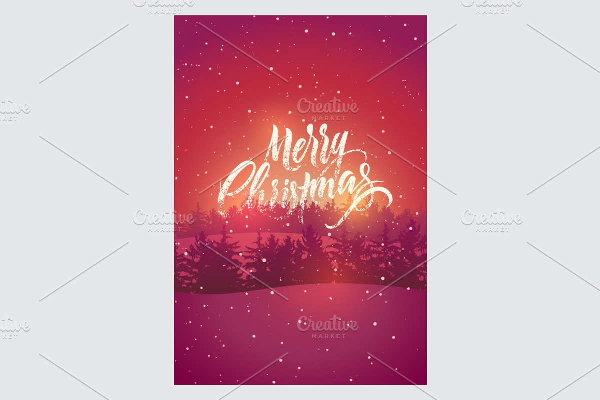 Calligraphic vector Christmas cards., a Seasonal Illustration by PoPaShop (Photo 4 of 6)