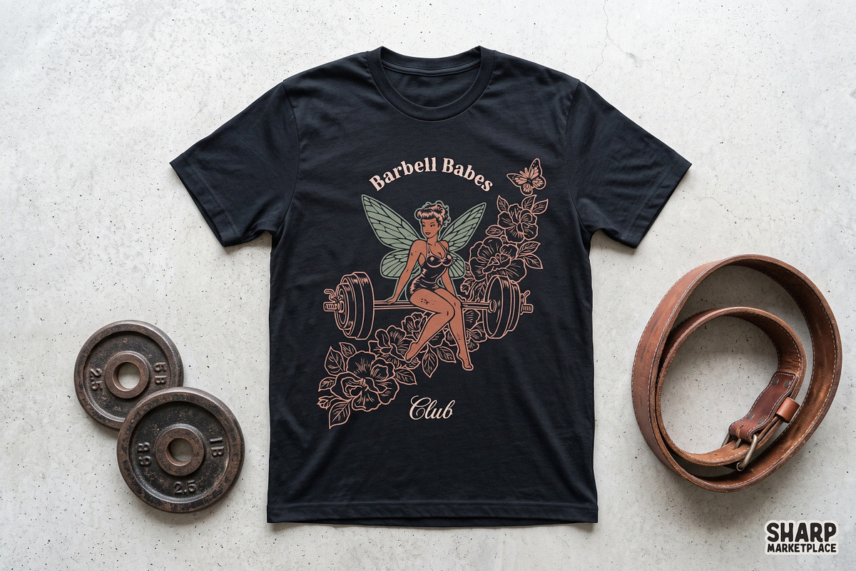 Barbell Babes Club Retro Fitness, an Object Graphic by SharpMarketplace (Photo 3 of 5)