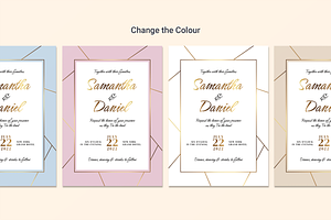 Gold Wedding Invitation Suite