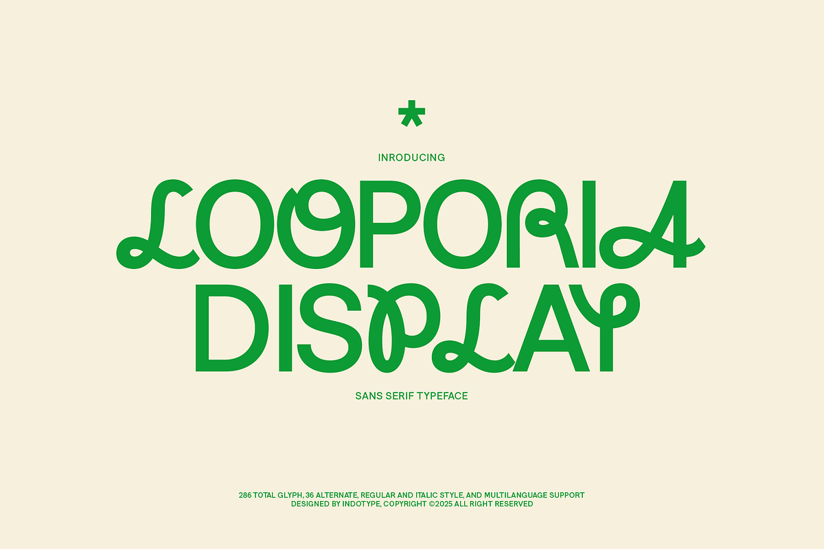 Looporia - Display Sans Serif, a Sans Serif Font by Indotype Foundry (Photo 1 of 10)