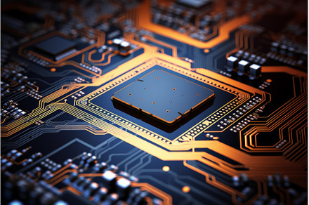 Close up of cpu microchip on, a Technology Photo by Ylivdesign