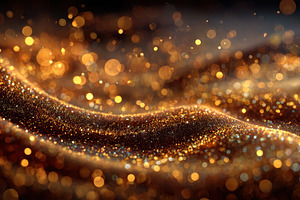 Golden glitter wave sparkling lights, a Photo by Pixeness Studio