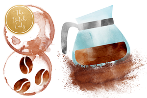 Coffee In A Glass Clipart Set