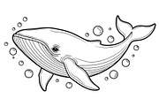 Whale Line Art Vector Bundle, an Illustration by yasushie (Thumbnail 7 of 51)