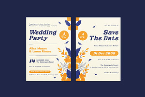 Botaniens Wedding Invitation, an Invitation Template by iDoodle Studio