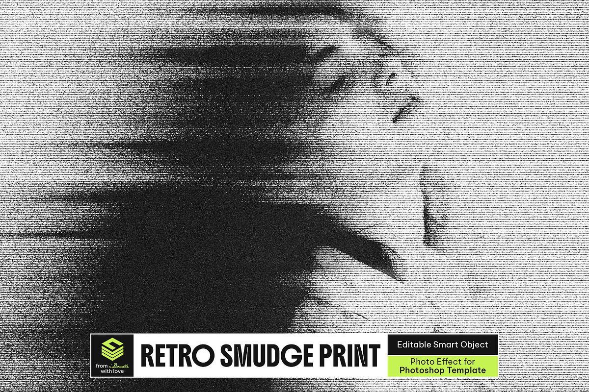 Retro Smudge Print Photo Effect, a Layer Style Add-On by dokudokunomi (Photo 1 of 5)