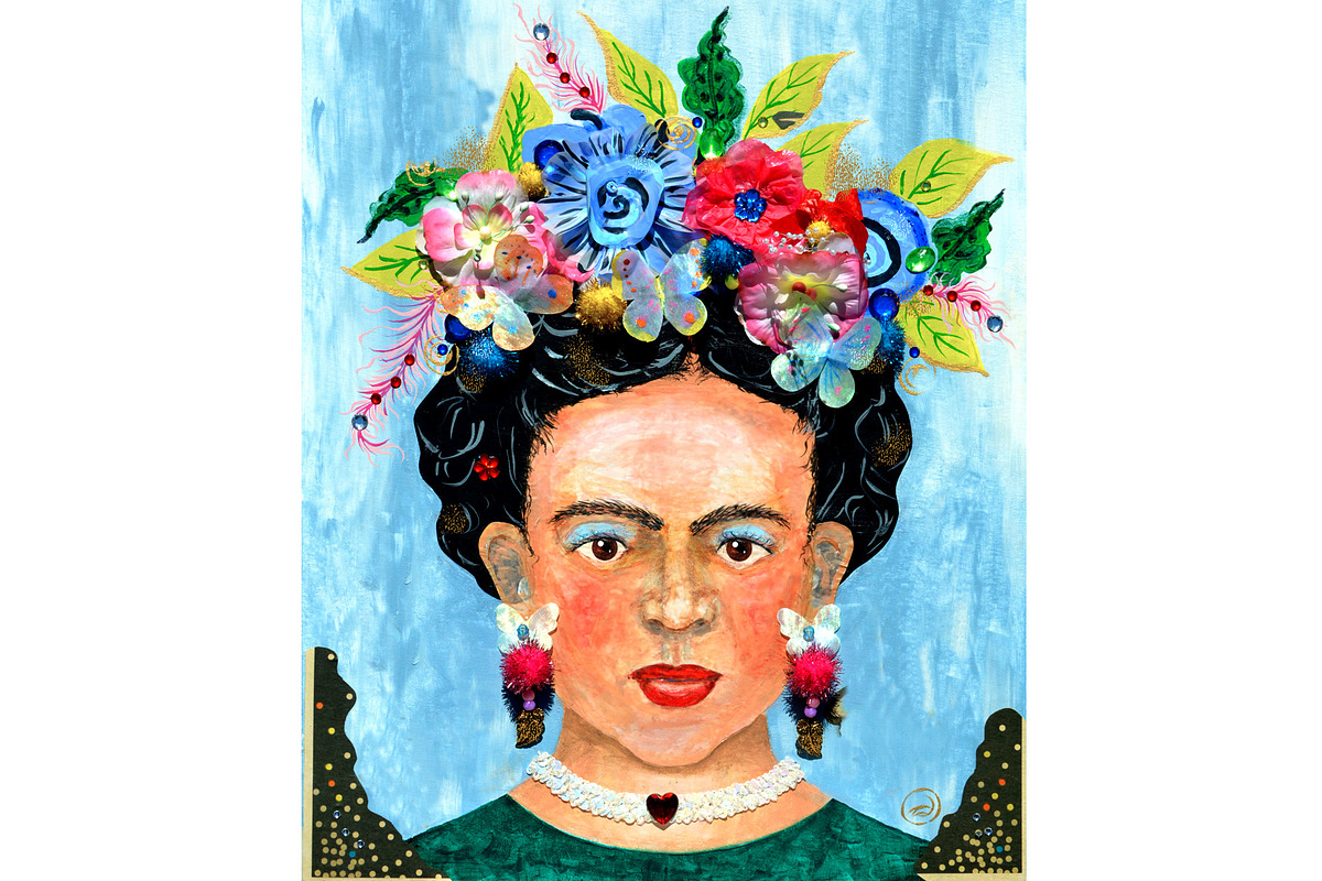 Hand Paint Collage Woman with Floral, a Person Illustration by Sharon Schwalbe (Photo 2 of 2)