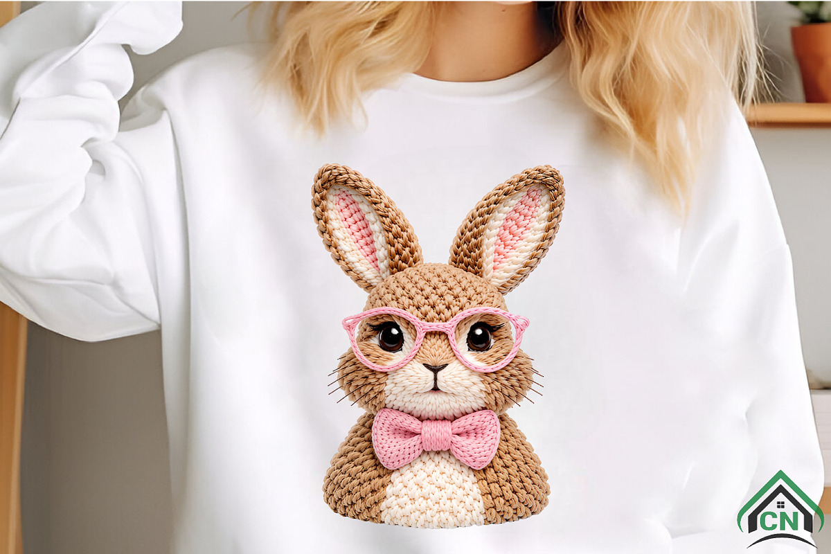 Faux Yarn Crochet Easter Bunny PNG, an Illustration by Craft Nest (Photo 3 of 4)